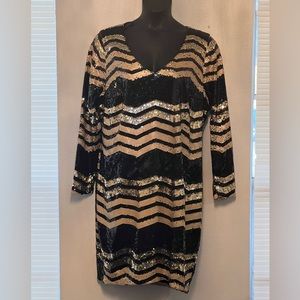 “My Season” Black & Gold Sequin Dress